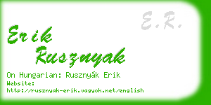 erik rusznyak business card